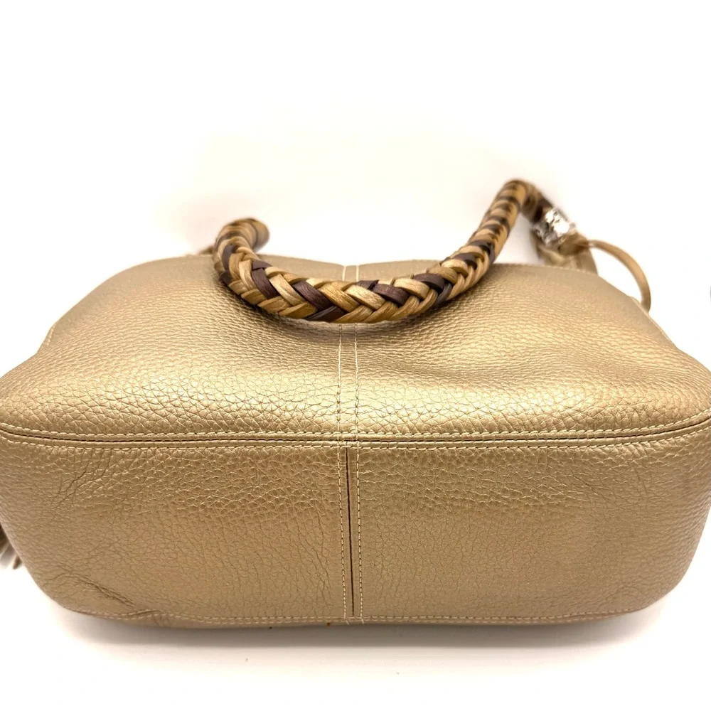 Brighton Gold and Tan Hobo Bag - Picture 8 of 11